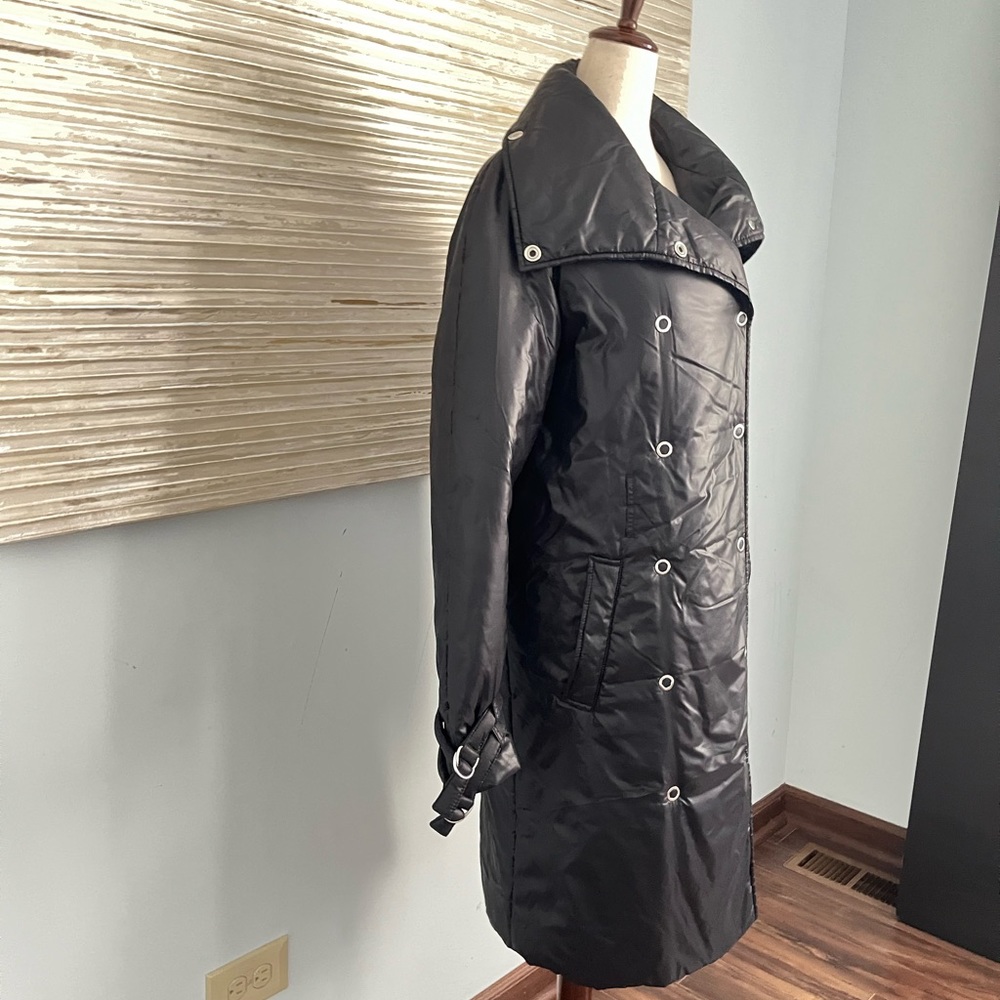 Martin Margiela black double breasted shiny trench coat size 6 - Picture 7 of 17